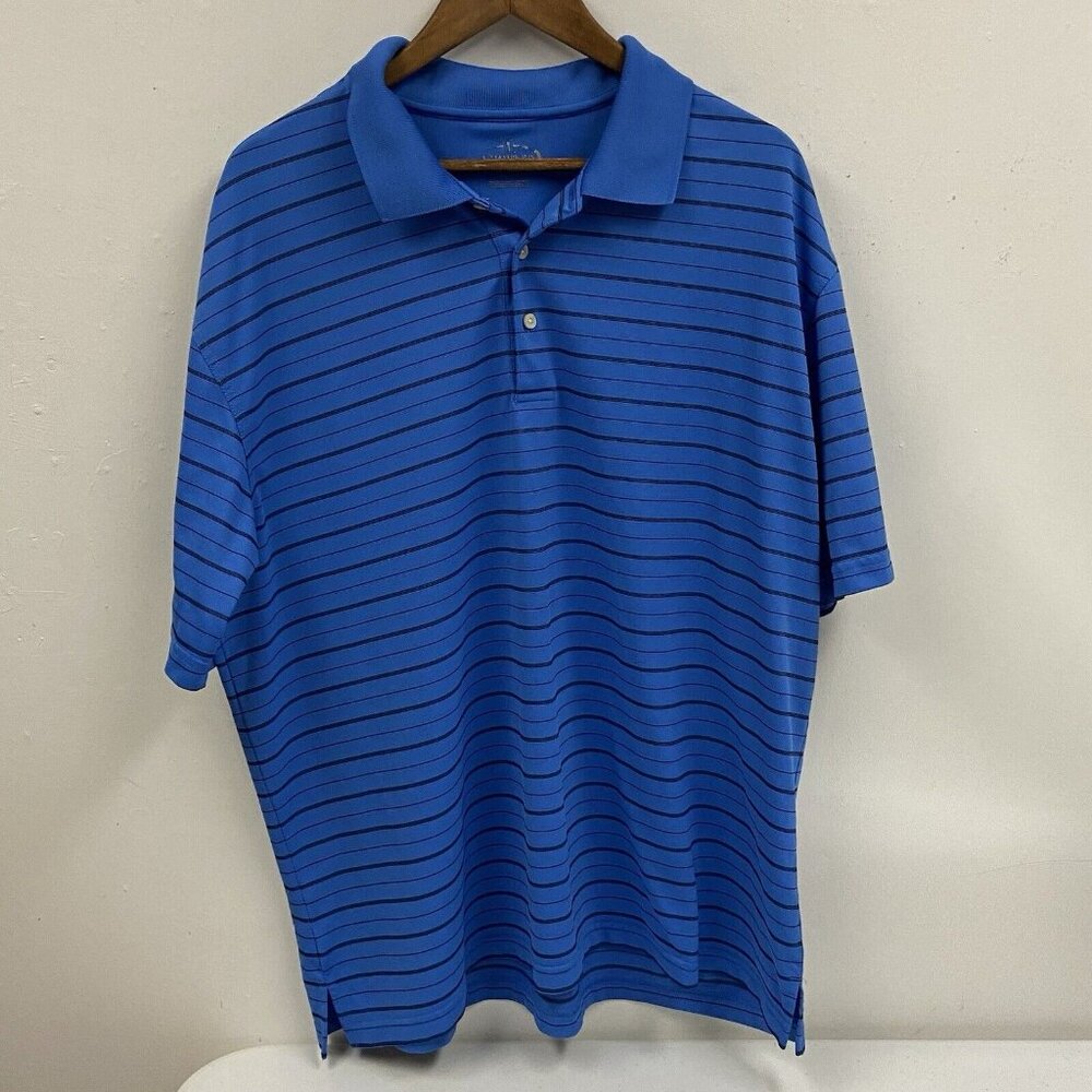Champions Tour Golf Polo Blue With Black Stripes Size XXL